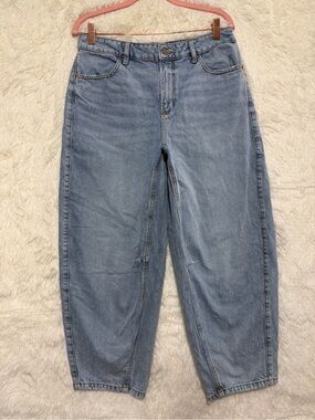 Dynamite Womens Blair High Rise Barrel Leg Jeans Size 8 / 29 Light Wash Balloon